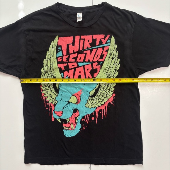 Thirty Seconds To Mars Tultex Black 2000's Emo Concert Jersey‎ Tee - Picture 5 of 8